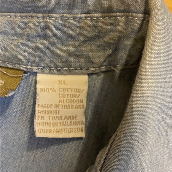 Sleeveless Light Blue Chambray Shirt Dress from LizWear; size XL - Picture 2 of 4